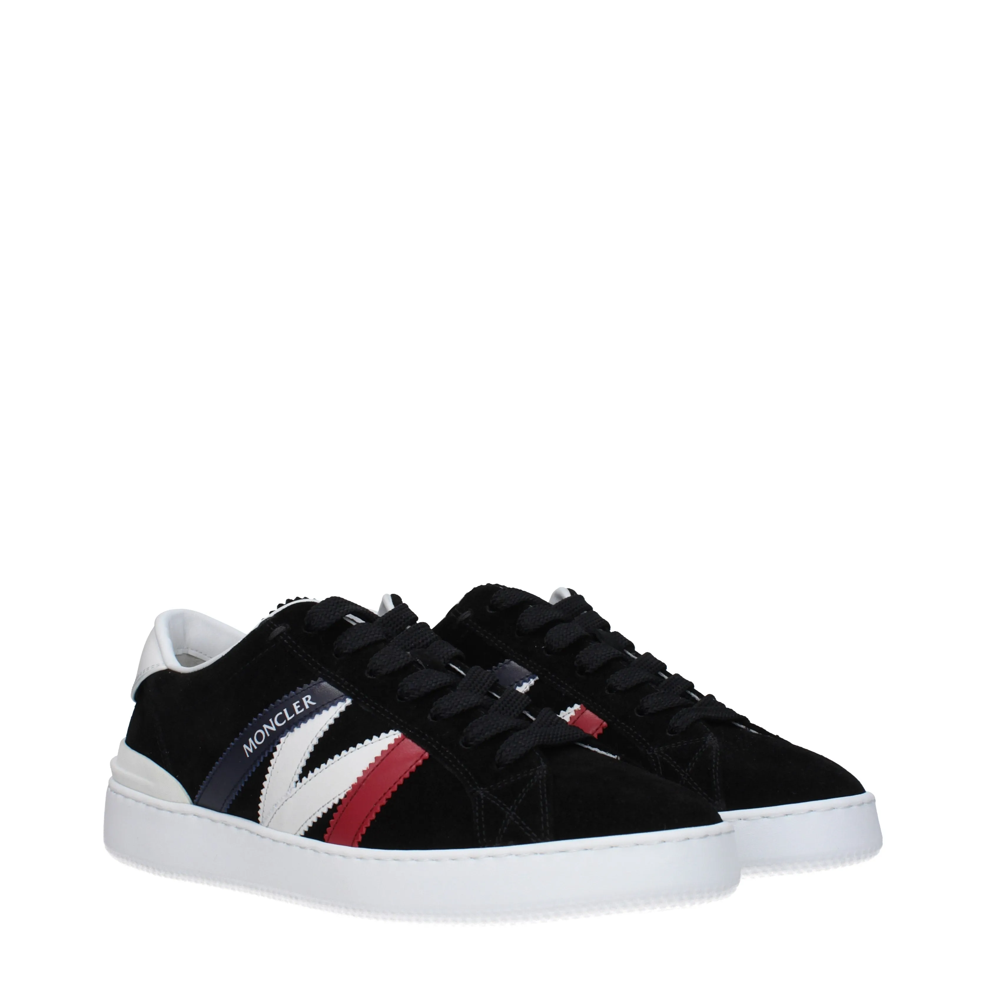 Moncler Sneakers Monaco Uomo Camoscio Nero/Bianco