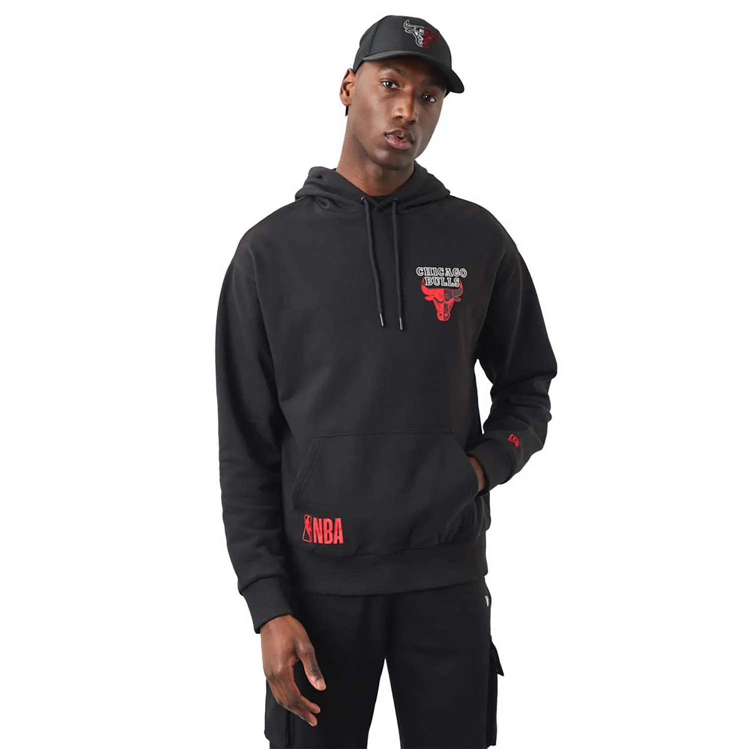 NEW ERA Felpa con cappuccio Chicago Bulls NBA Team Logo nera - 60284623