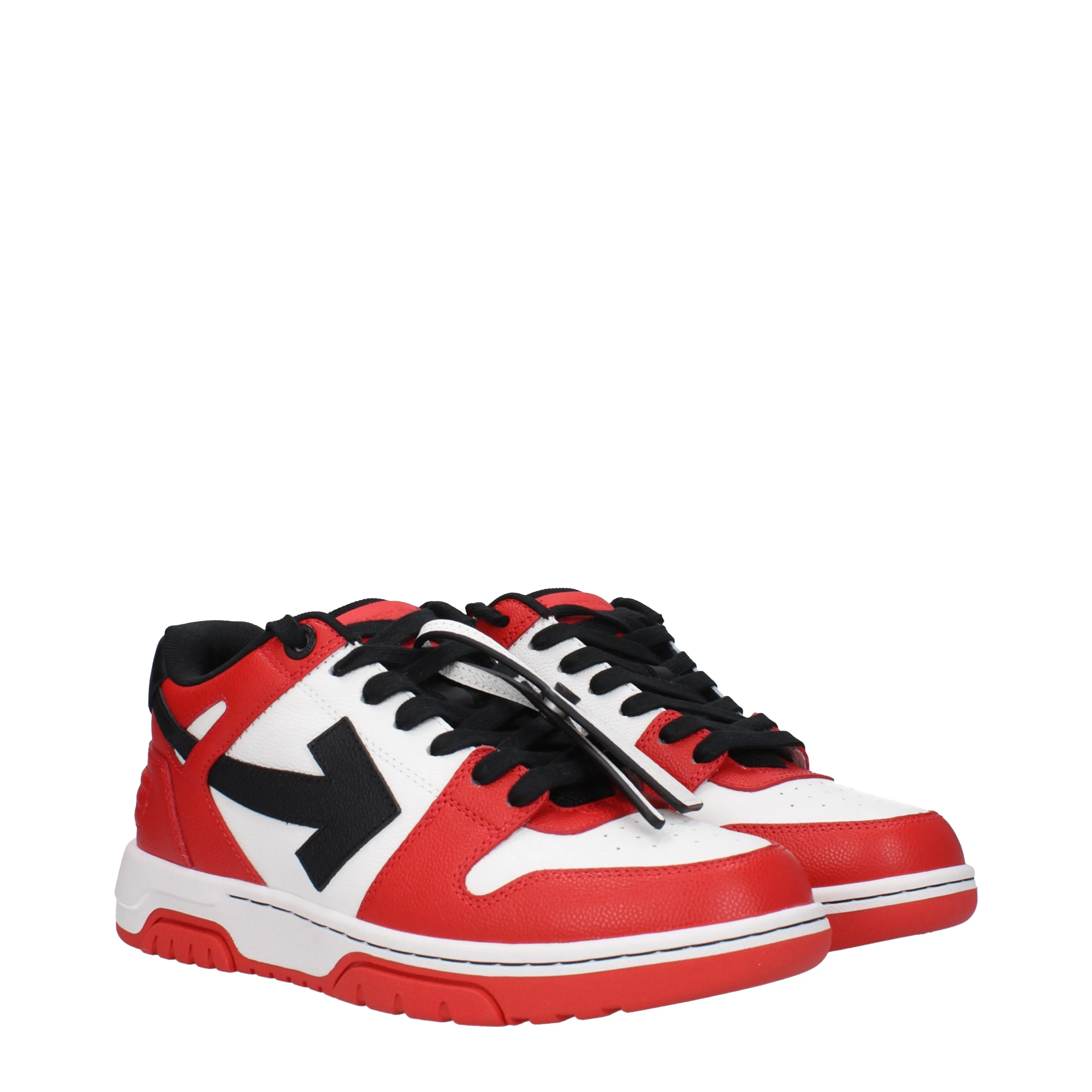 Off-White Sneakers Uomo Pelle Rosso/Nero