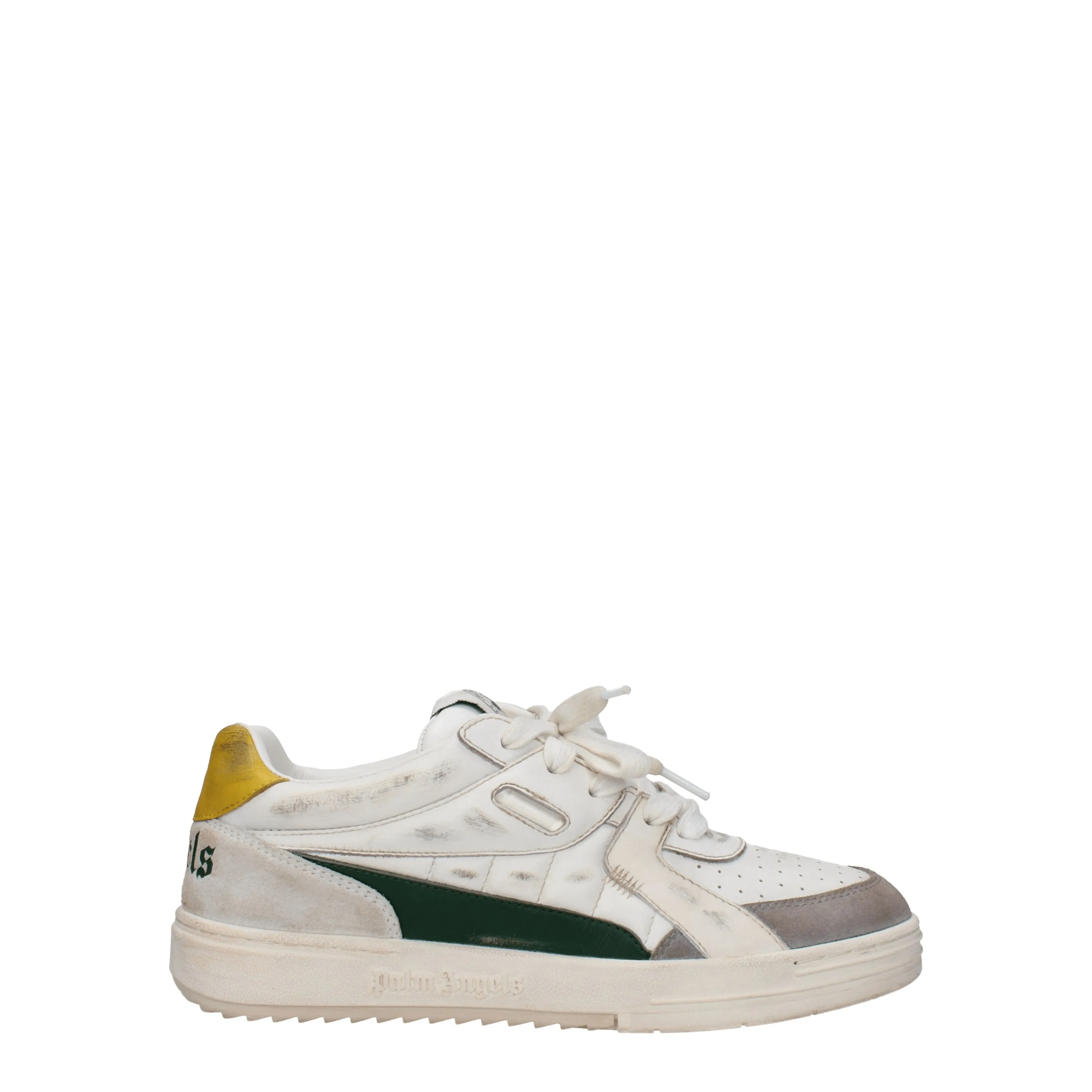Palm Angels Sneakers University  Uomo Pelle Bianco/Verde