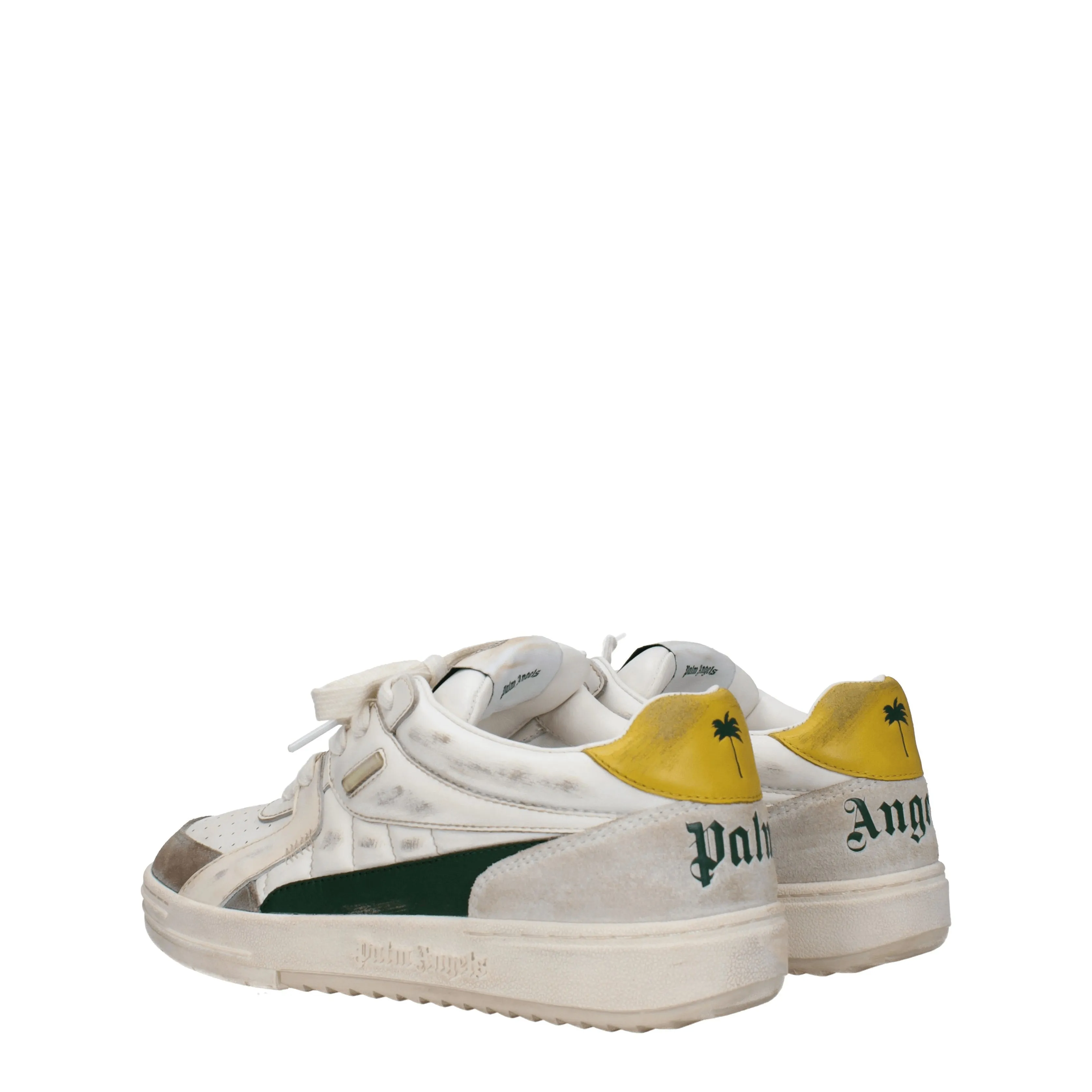 Palm Angels Sneakers University  Uomo Pelle Bianco/Verde
