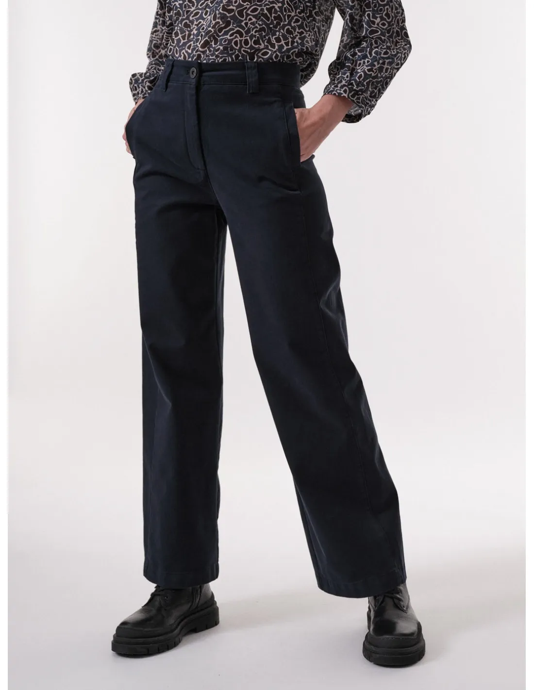 PANTALONE A PALAZZO IN COTONE BIOLOGICO "MARLENE"