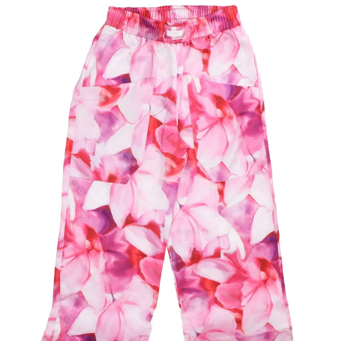 PANTALONE RASO STAMPATO 91237 Rosa