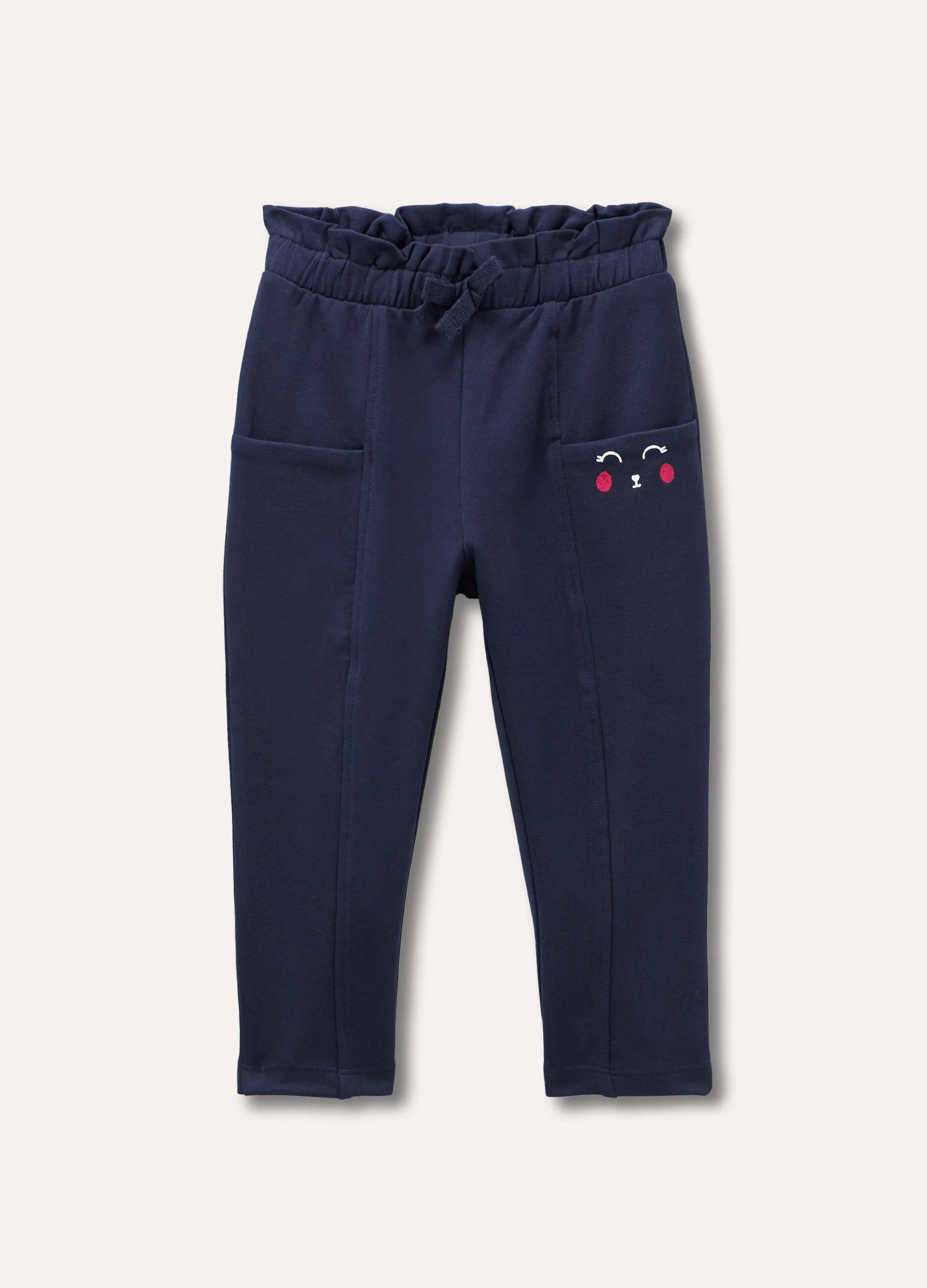 Pantaloni in cotone stretch neonata