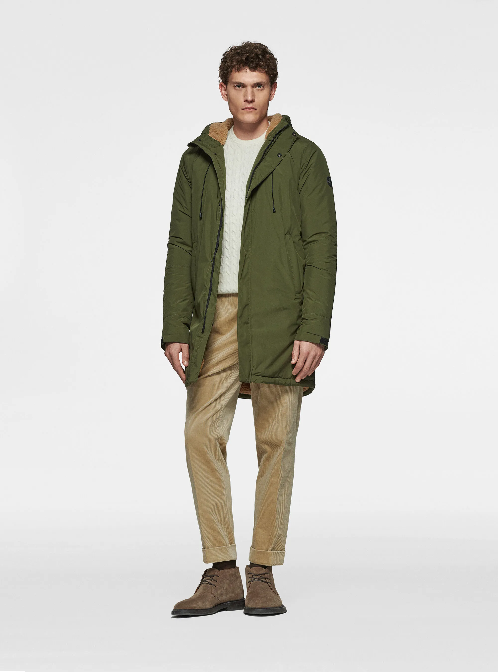 Parka tecnico con pelliccia sintetica