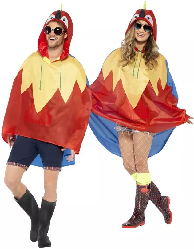 Poncho impermeabile colorato pappagallo