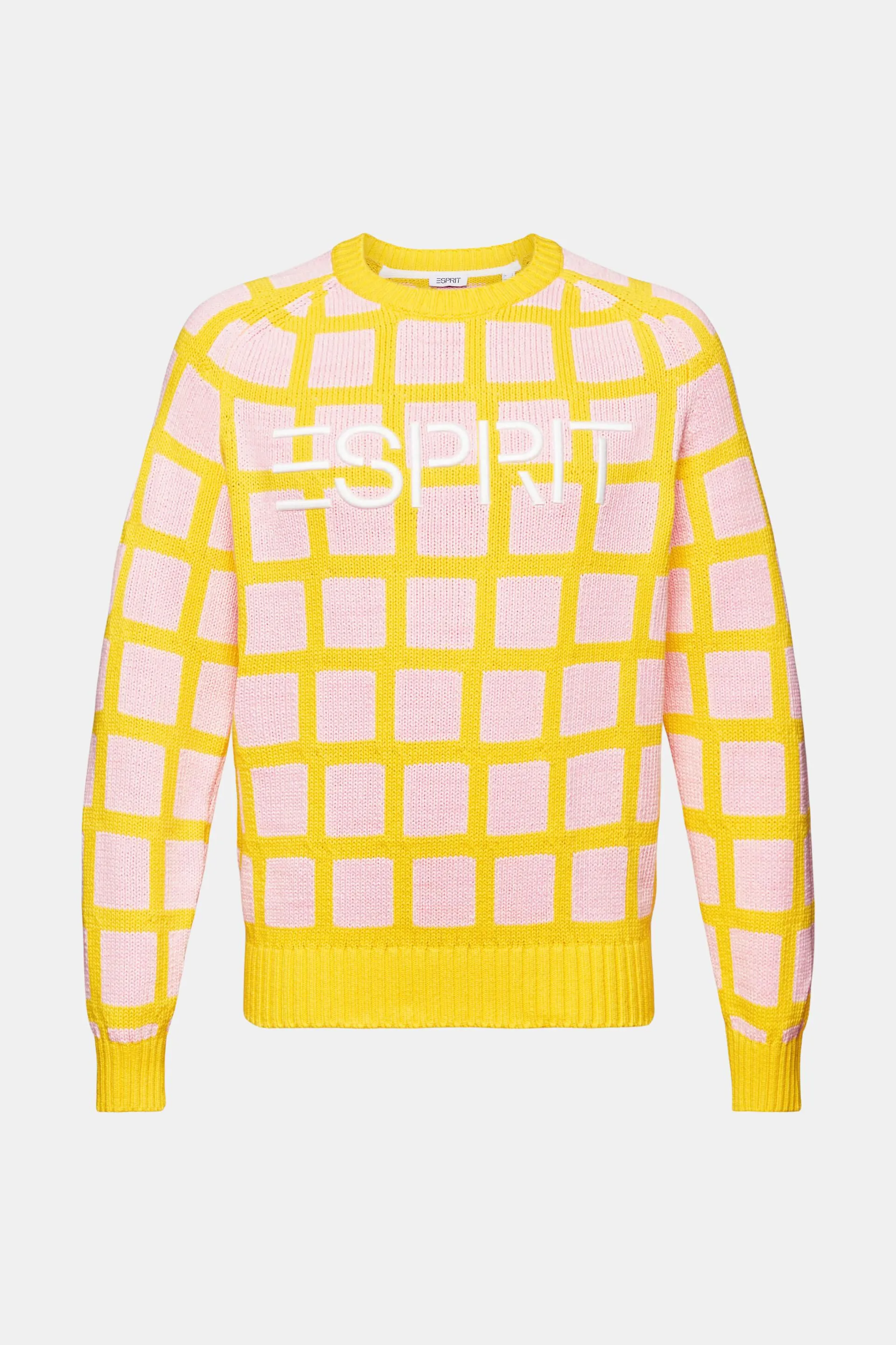 Pullover a maglia larga a quadri con logo