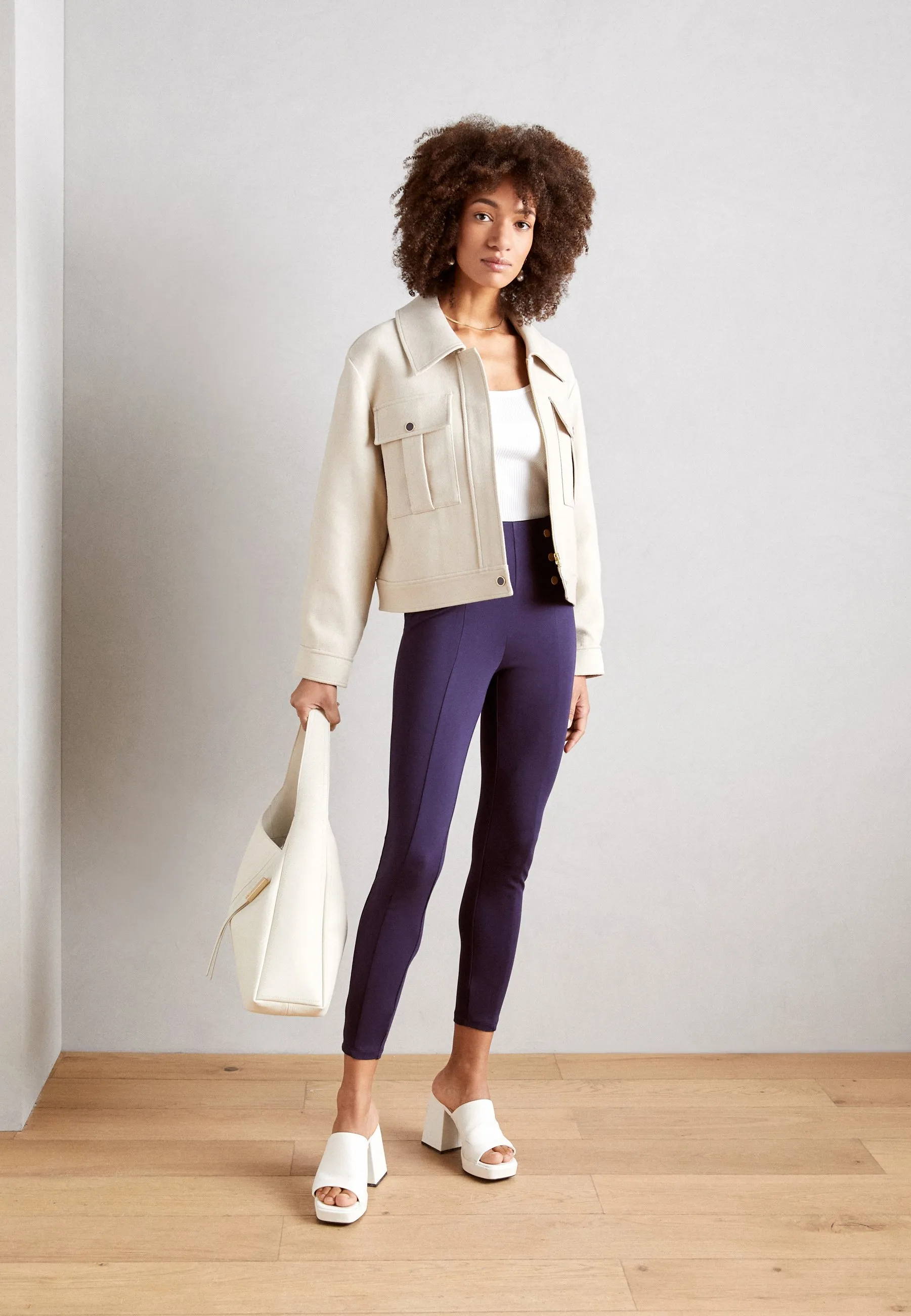 Punto leggings with button detail - Leggings