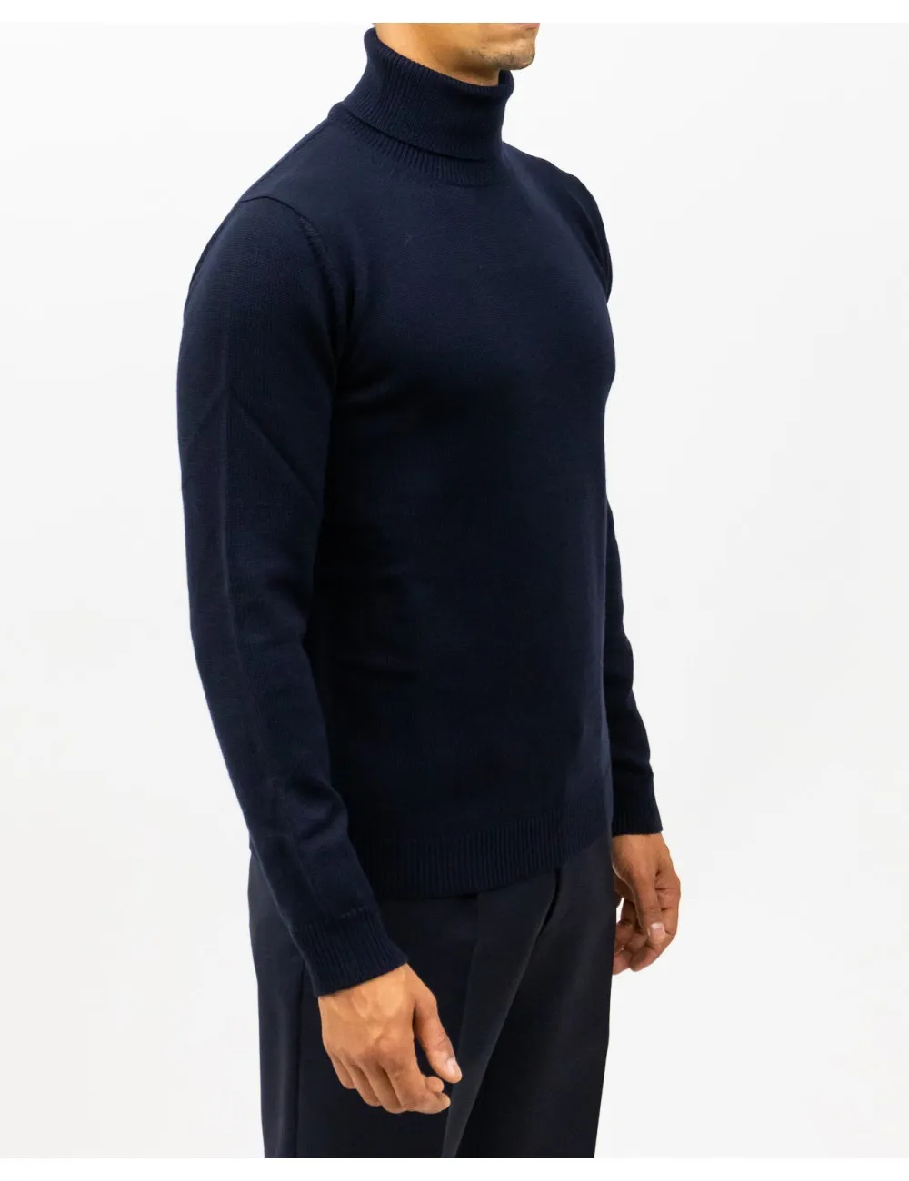 Roberto Collina - Maglia Dolcevita Blu Notte Uomo