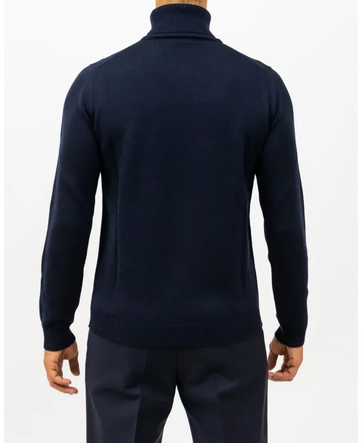 Roberto Collina - Maglia Dolcevita Blu Notte Uomo