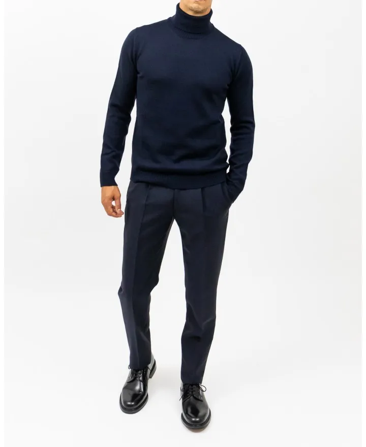 Roberto Collina - Maglia Dolcevita Blu Notte Uomo