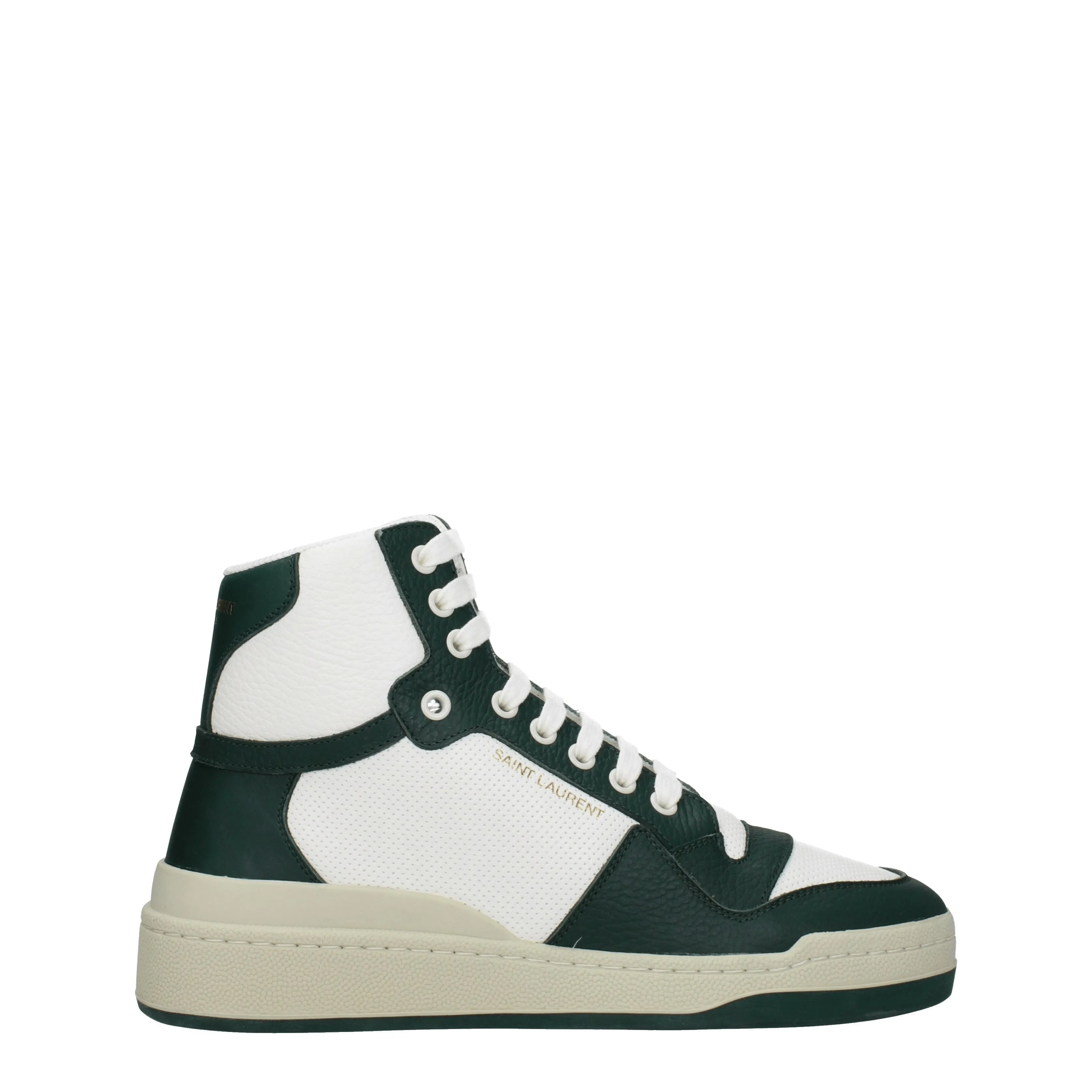 Saint Laurent Sneakers Donna Pelle Bianco/Verde Scuro