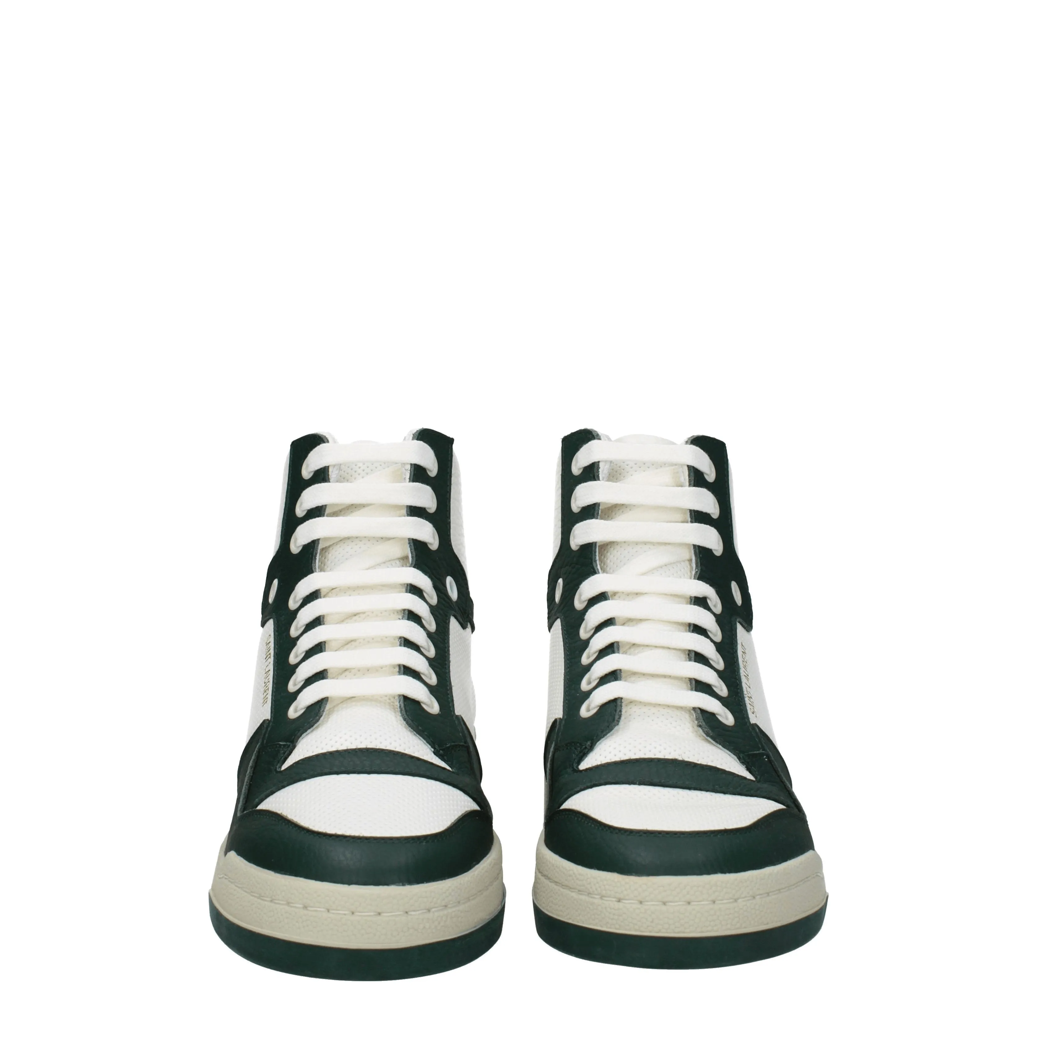 Saint Laurent Sneakers Donna Pelle Bianco/Verde Scuro
