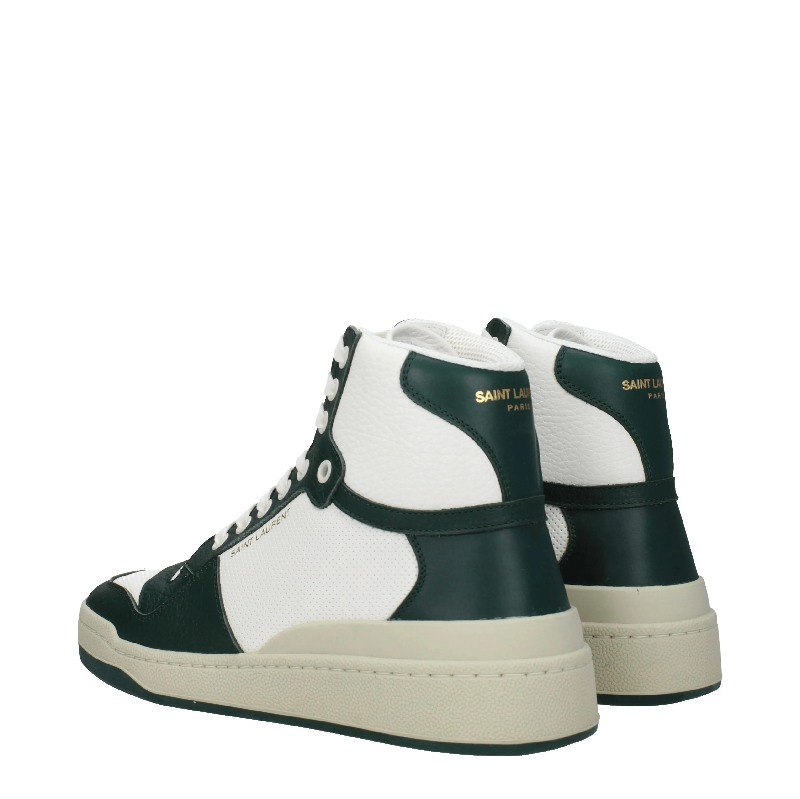 Saint Laurent Sneakers Donna Pelle Bianco/Verde Scuro
