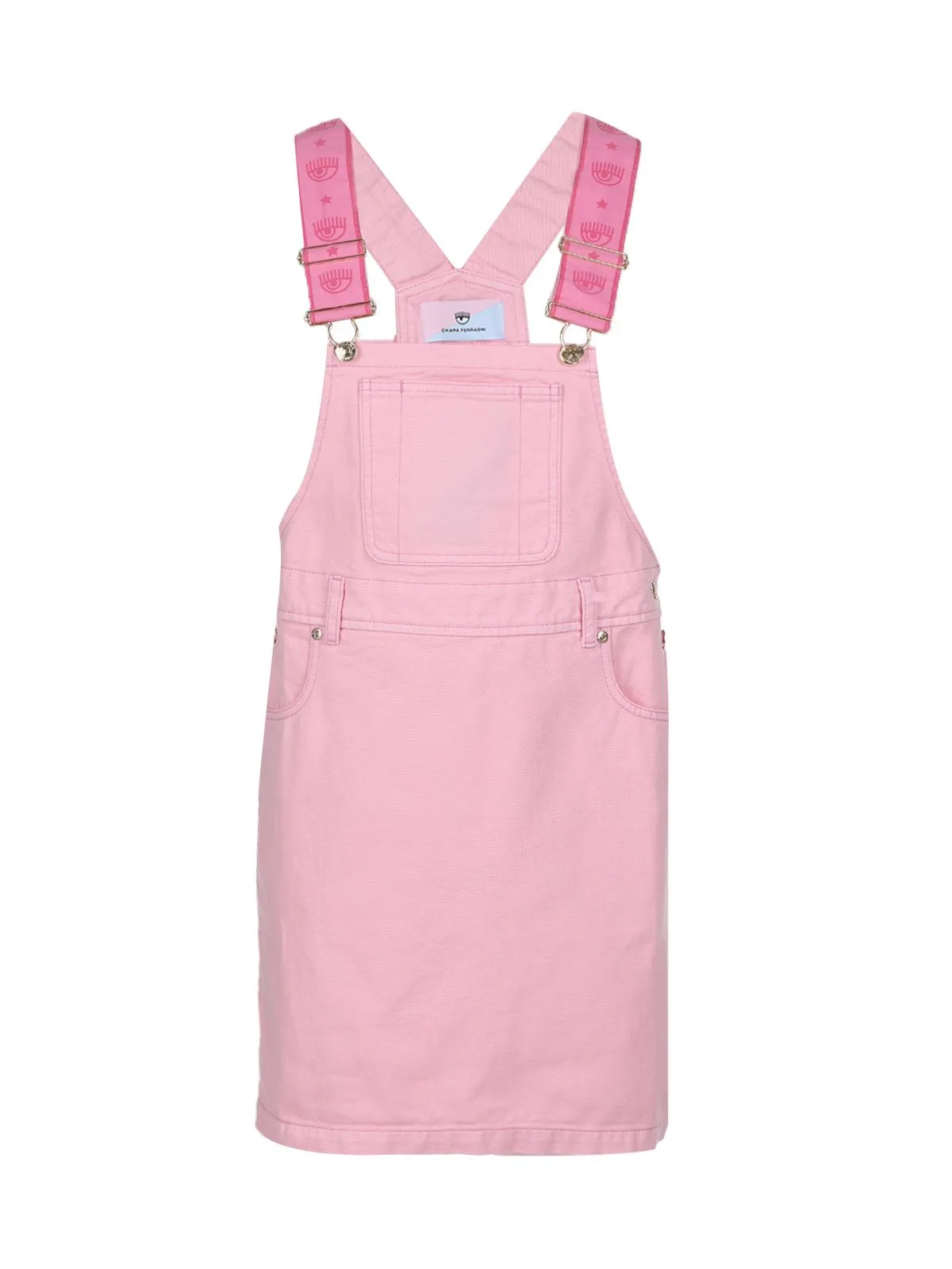 SALOPETTE IN DENIM DI COTONE ROSA