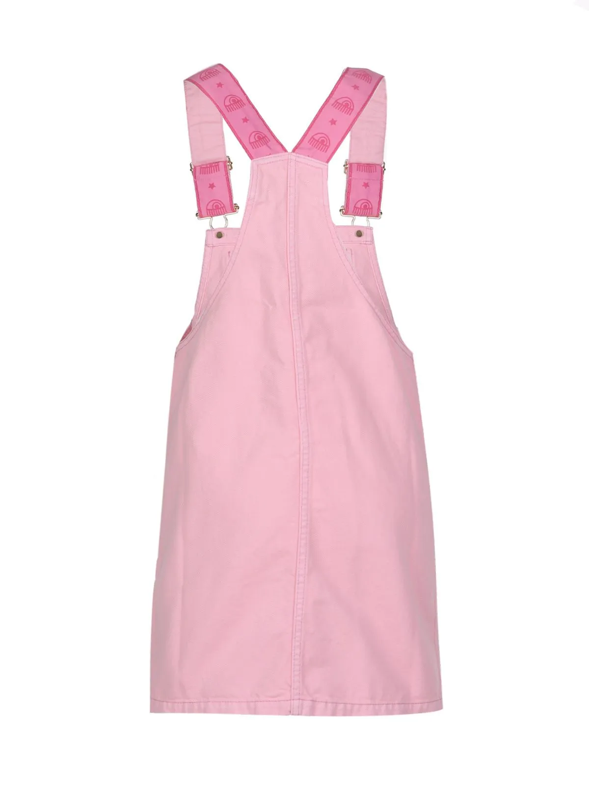 SALOPETTE IN DENIM DI COTONE ROSA