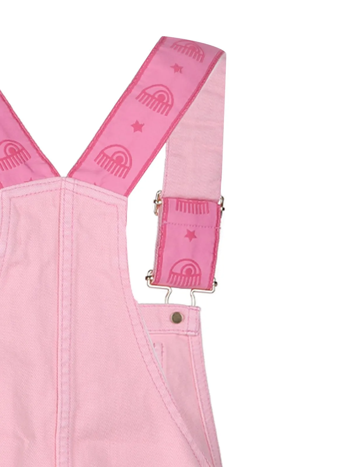 SALOPETTE IN DENIM DI COTONE ROSA