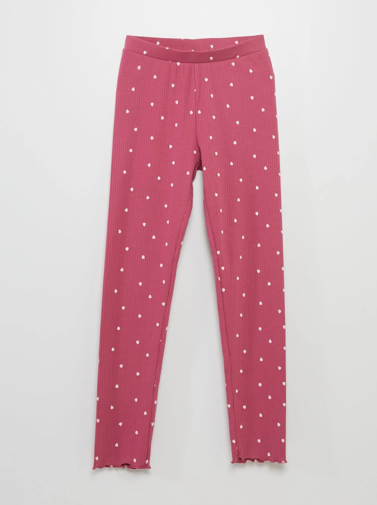 Set di 2 leggings lunghi a coste - ROSA