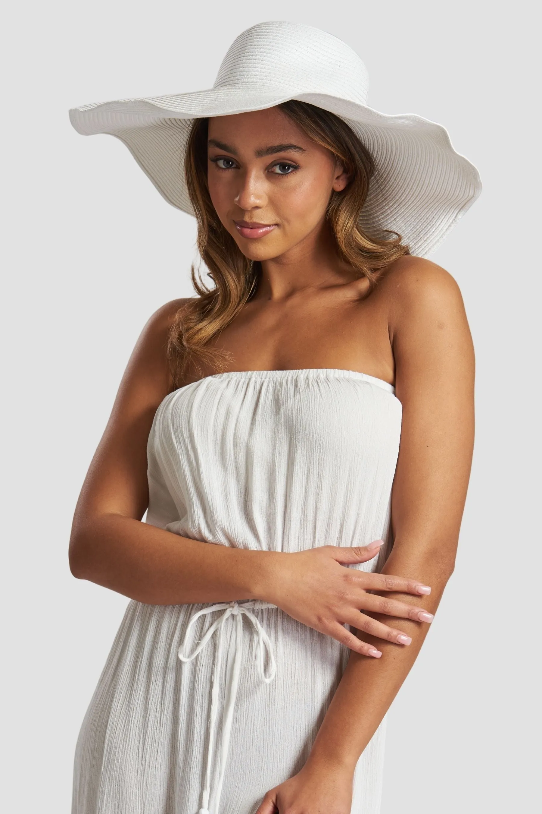 South Beach - Cappello floscio con falda larga