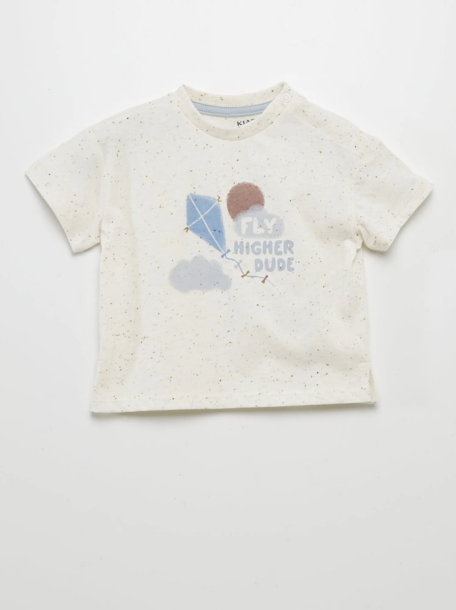 T-shirt a maniche corte macchiettata - BIANCO