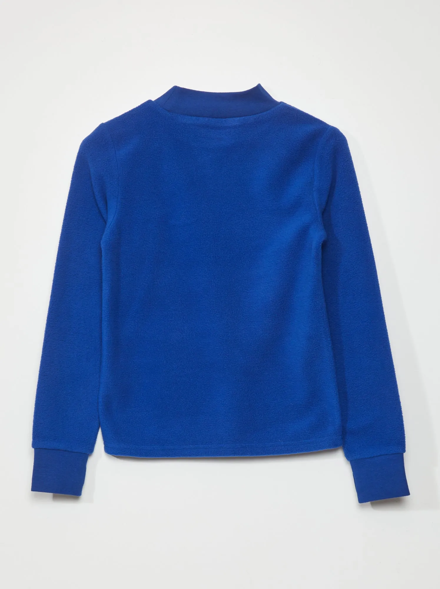 T-shirt a maniche lunghe in maglia in pile - BLU