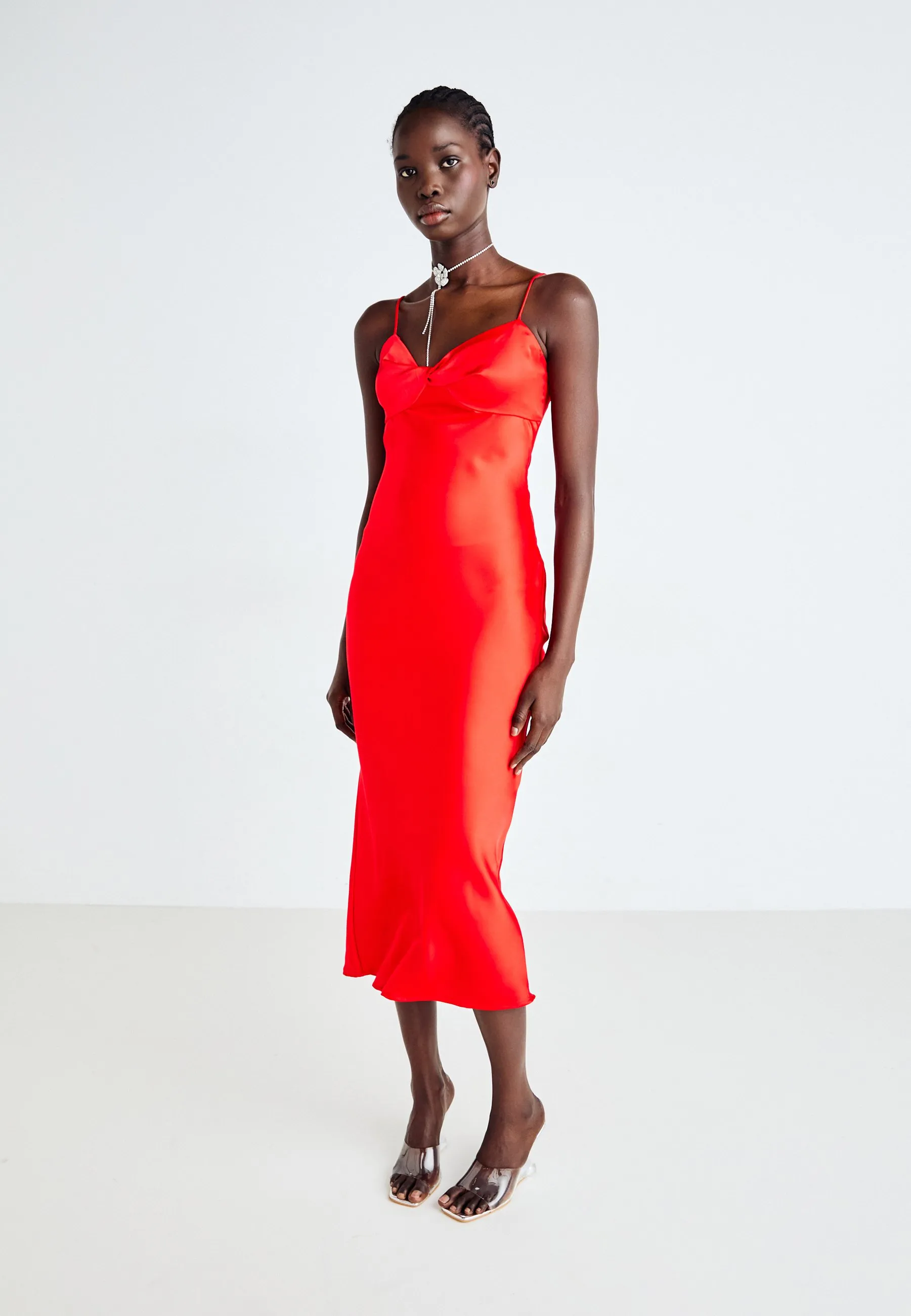 TWISTED STRAP MIDI DRESS - Vestito elegante