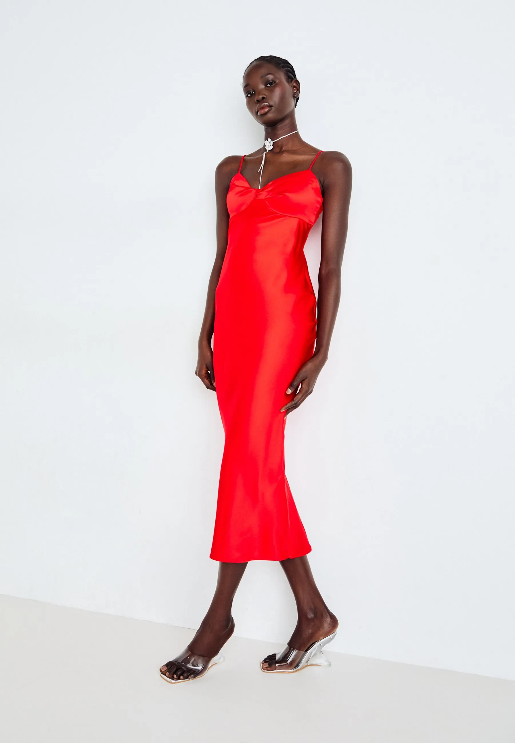 TWISTED STRAP MIDI DRESS - Vestito elegante