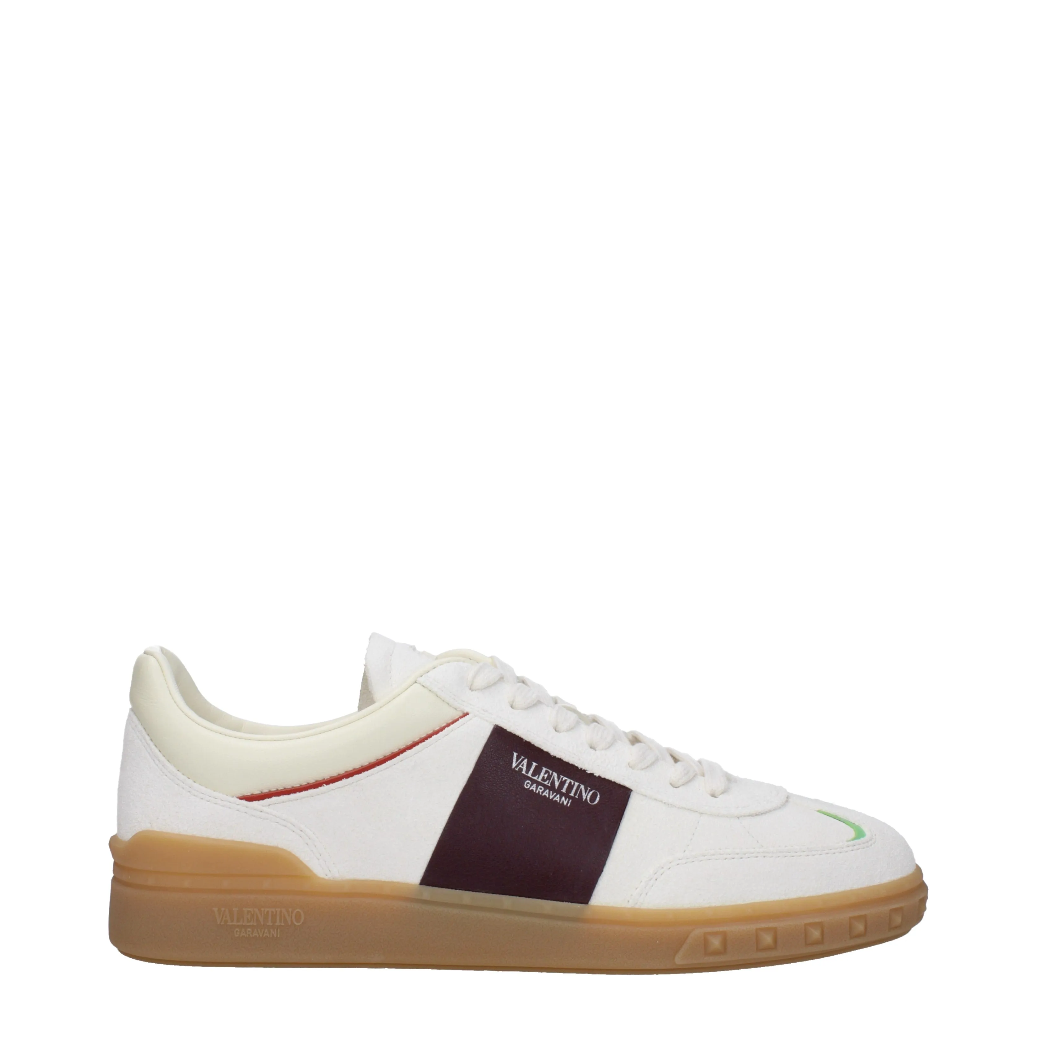 Valentino Garavani Sneakers Uomo Camoscio Beige/Barolo