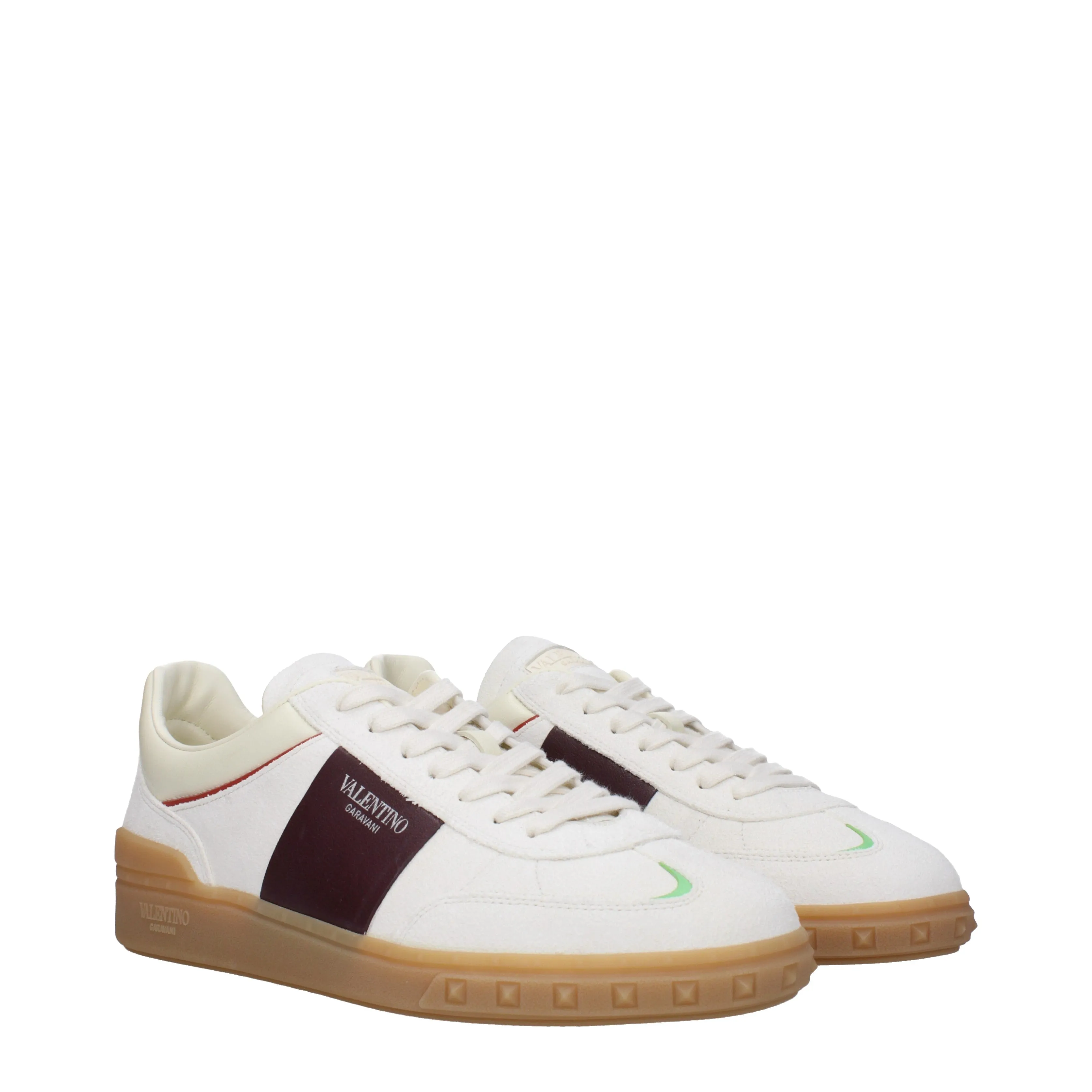 Valentino Garavani Sneakers Uomo Camoscio Beige/Barolo