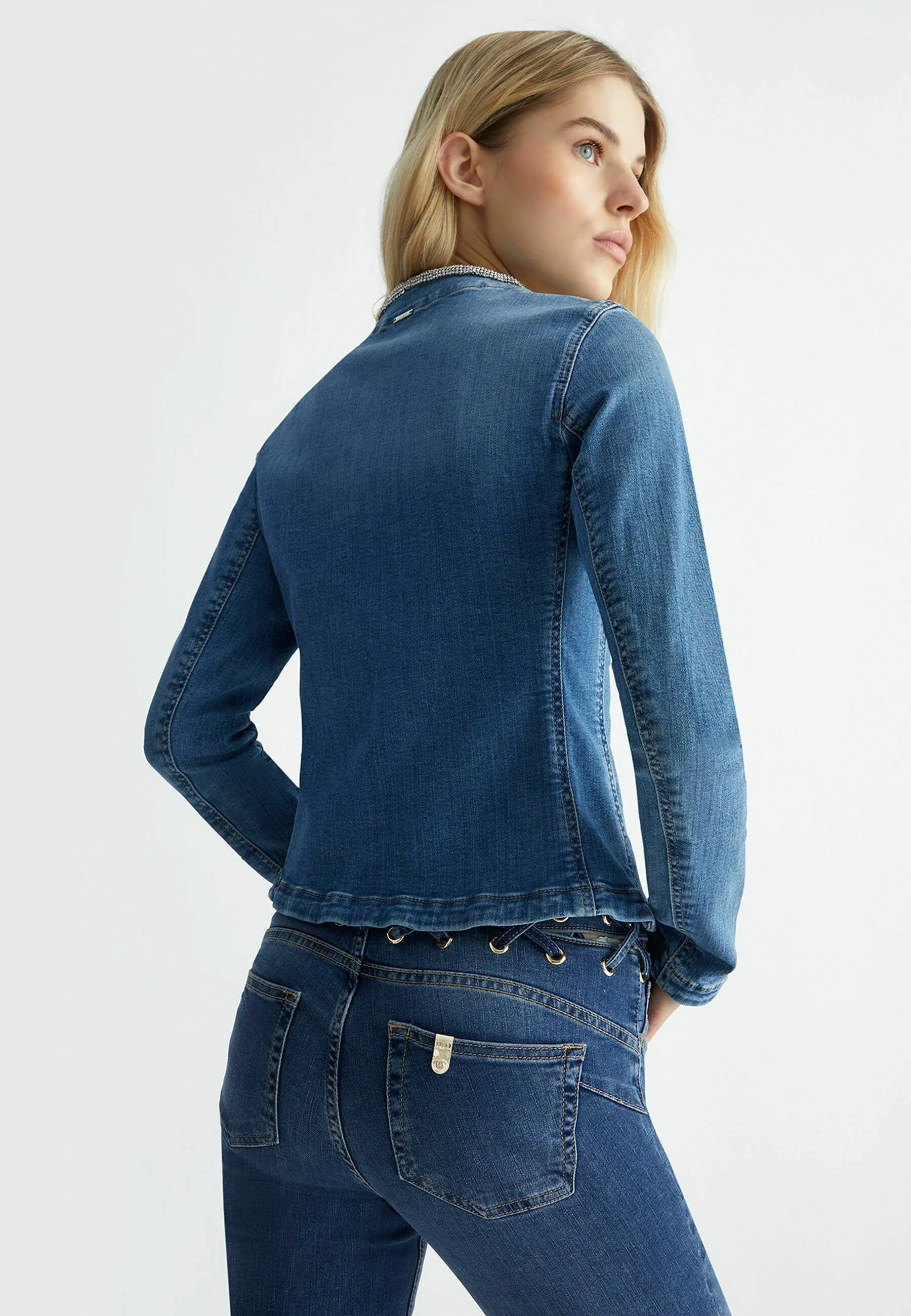WITH RHINESTONES - Giacca di jeans